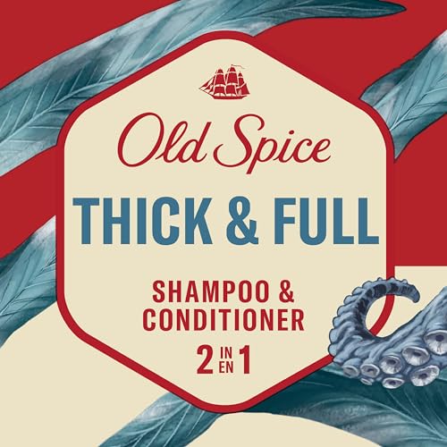 Old Spice Mens 2 in 1 Shampoo and Conditioner for All Hair Types, Thick & Full 21.9 fl oz