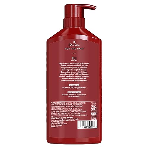 Old Spice Fiji 2-in-1 Shampoo and Conditioner for Men, 22 Fl Oz