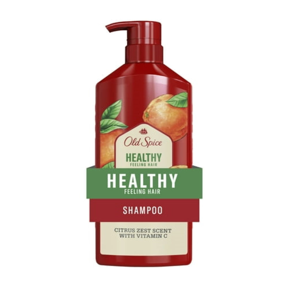 Old Spice Healthy Feeling Hair Shampoo for Men, Citrus Zest Scent with Vitamin C 22 fl oz for All Hair Types