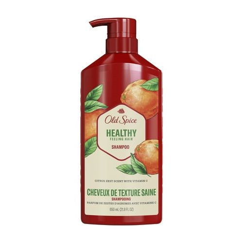 Old Spice Healthy Feeling Hair Shampoo for Men, Citrus Zest Scent with Vitamin C 22 fl oz for All Hair Types