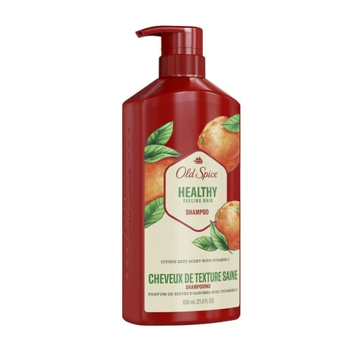 Old Spice Healthy Feeling Hair Shampoo for Men, Citrus Zest Scent with Vitamin C 22 fl oz for All Hair Types