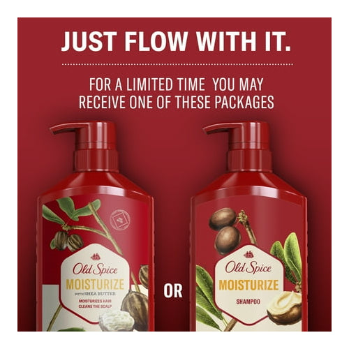 Old Spice Moisturize Shampoo for Men with Shea Butter, All Hair Types, 22 fl oz