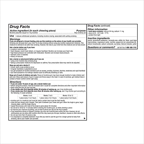 Nicorette 2 mg Nicotine Gum to Help Stop Smoking - Fruit Chill Flavored Stop Smoking Aid, 20 Count EXP 01/2025