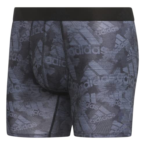 adidas Men's Performance Boxer Brief Underwear (1 Pack), BOS Floral Black-Carbon/Black/Onix Grey, X-Large