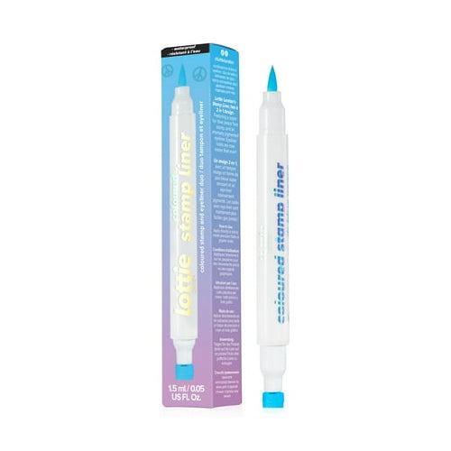 Lottie London Proud to Be Stamp Coloured Liner, Duo Coloured Stamp Eyeliner, Blue Peace, 1.3m