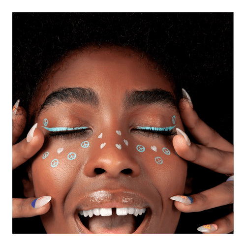 Lottie London Proud to Be Stamp Coloured Liner, Duo Coloured Stamp Eyeliner, Blue Peace, 1.3m