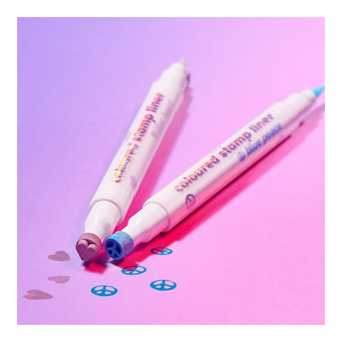 Lottie London Proud to Be Stamp Coloured Liner, Duo Coloured Stamp Eyeliner, Blue Peace, 1.3m