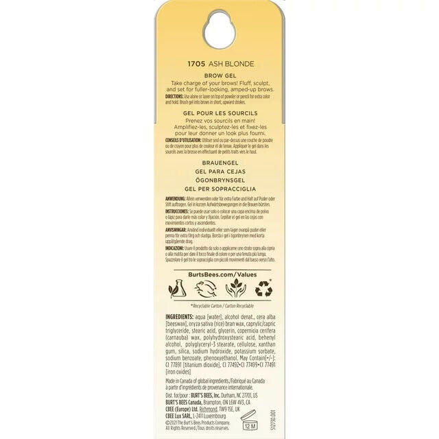 Burt's Bees Brow Gel, Ash Blonde 0.1oz
