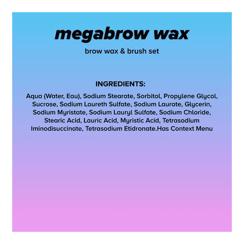 Lottie London Mega Brow Enhancer, Brow Shaping Gel Wax & Brush Set, Clear, 0.11 oz