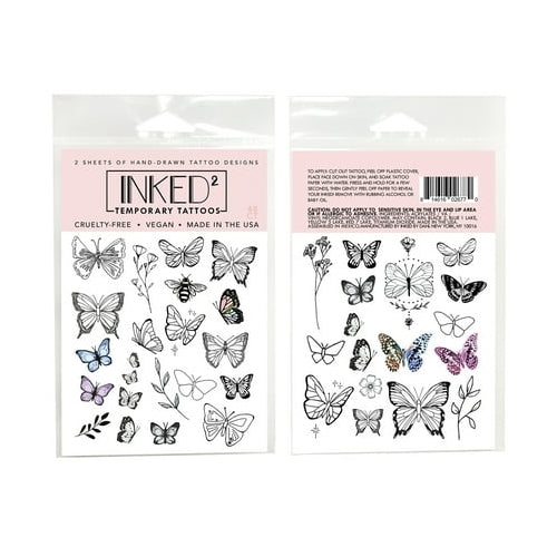 Inked2 Into The Wild 2 Sheets, Cruelty Free Temporary Tattoos, Child, Teen, Adult, All Occasions