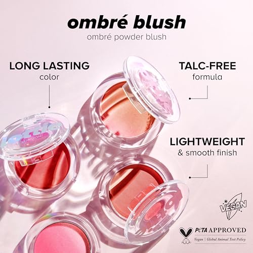Lottie London Ombré Blush in Serene, Lightweight & High Pigmented Powder Blusher for a Healthy Flush of Natural, Buildable Color