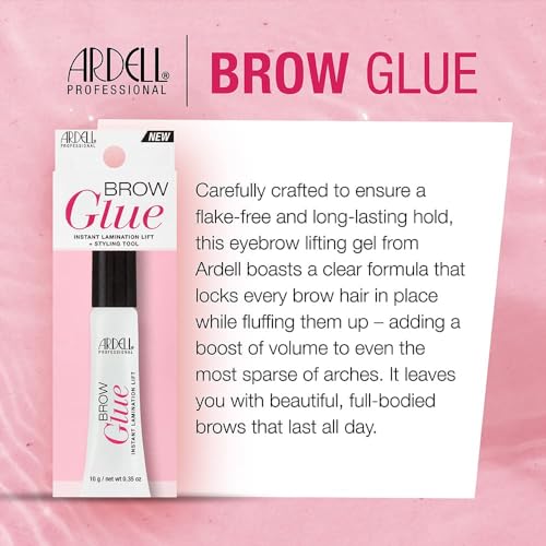 Ardell Brow Glue Instant Lamination Lift and Styling Tool, Eyebrow Gel - Long-Lasting Hold Brow Gel for Fluffy Defined Brows