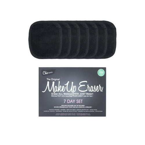 The Original MakeUp Eraser Chic Black 7-Day Set, Reusable Makeup Remover Cloth, 7 Count