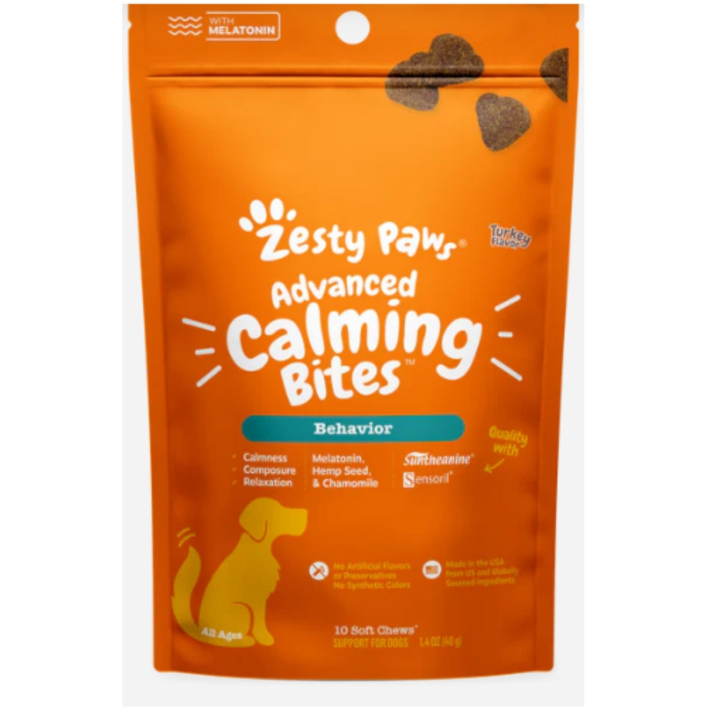 Zesty Paws Advanced Calming Bites for Behavior Turkey Flavor 2 Pack