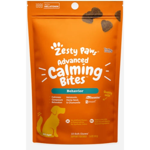 Zesty Paws Advanced Calming Bites for Behavior Turkey Flavor 2 Pack