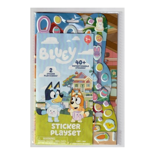 Horizon Group Bluey Sticker Playset 2 Scenes with 40+ Reusable Puffy Stickers for Creative Fun