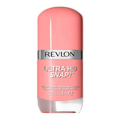 REVLON Ultra HD Snap Nail Color, Natural Rich Glossy Polish, 100% Vegan Formula, No Base or Top Coat Needed, 027 Think Pink, 0.27 fl oz