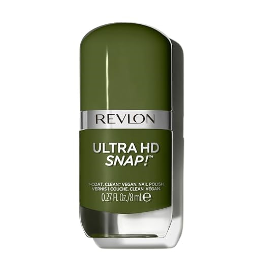 Revlon Ultra HD Snap Nail Color, Natural Rich Glossy Polish, 100% Vegan Formula, No Base or Top Coat Needed, 022 Commander in Chief, 0.27 fl oz