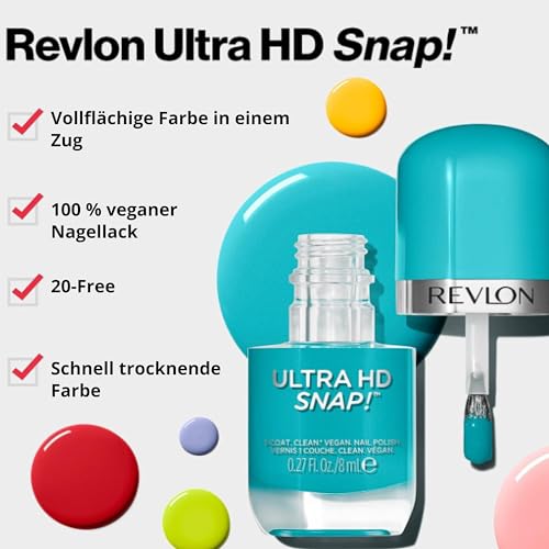REVLON Ultra HD Snap Nail Color, Natural Rich Glossy Polish, 100% Vegan Formula, No Base or Top Coat Needed, 001 Early Bird, 0.27 fl oz