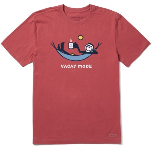Life is Good Men's Vacay Mode Hammock Short Sleeve Crusher-LITE Tee (X-Large, Vintage Red)