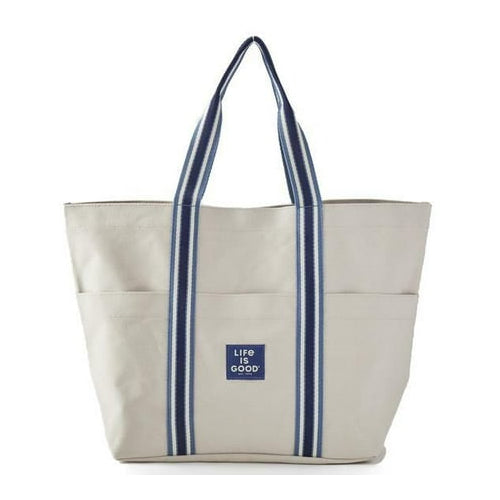 Life is Good Everyday Canvas Tote Plus Wristlet, Bone