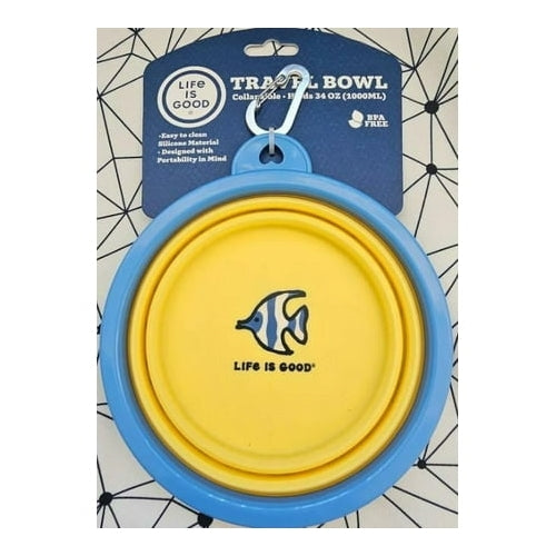 Life Is Good Collapsible Dog Travel Bowl 34 FL oz.