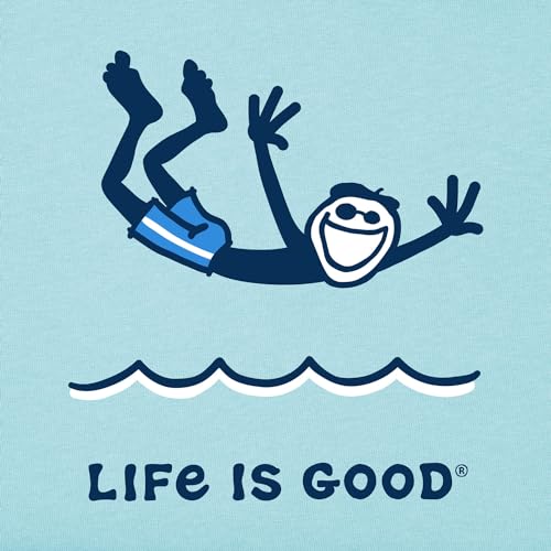 Life is Good Men's Diver Short Sleeve Crusher-LITE Tee (Large, Beach Blue)