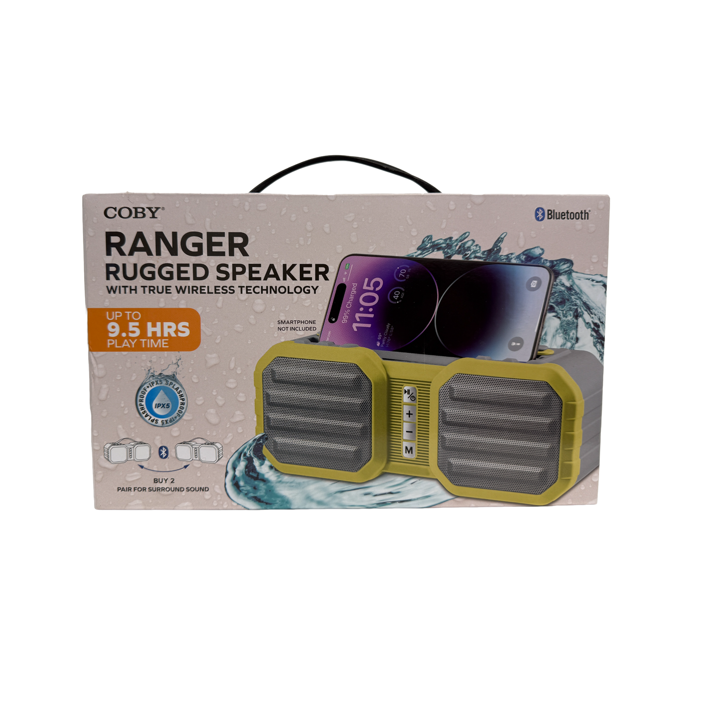 Coby Ranger Wireless Bluetooth Speaker, 9.5-HR Play Time, IPX5 Waterproof Blue Tooth Speakers, Drop Proof, Stereo Sound, Aux & USB Port, TF Card Slot, Portable Speaker Bluetooth 5.3