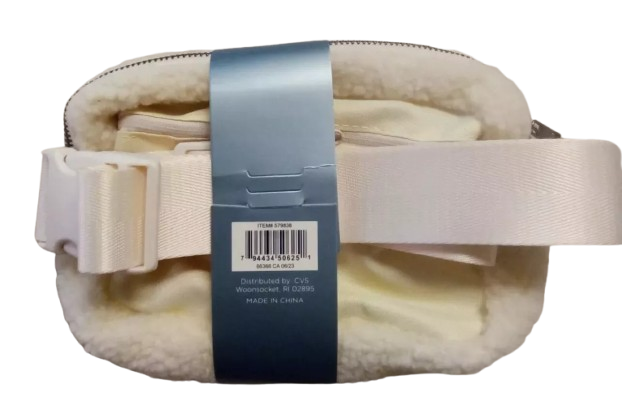 WAYLAND Teddy Belt Bag. Women Fanny Pack Waist Light Cream Color Fleece