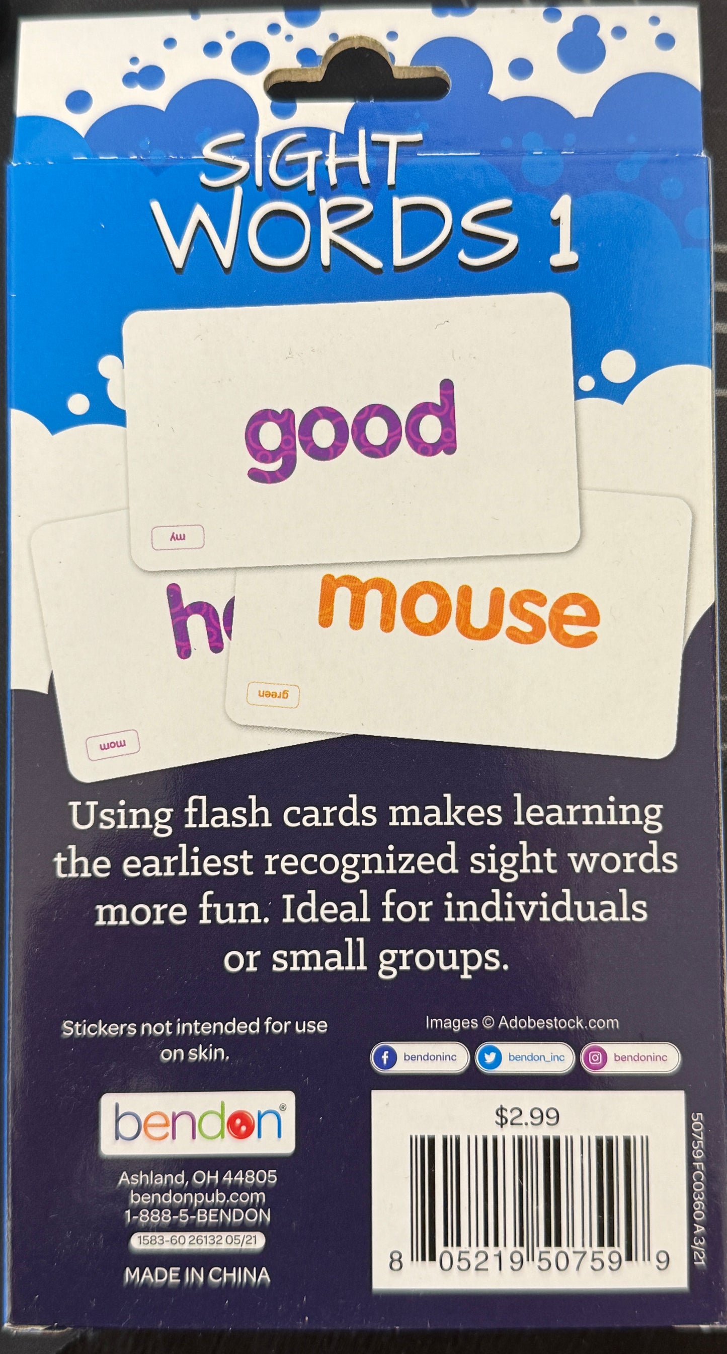 Benton Sight Words Phonics and Reading Flash Cards Includes Reward Stickers