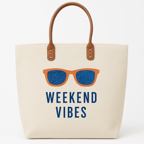 Woven Tote 22" Travel Canteen Weekend Vibes Tropical Beach Bag