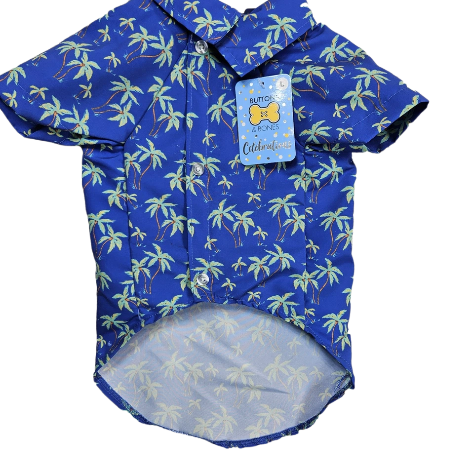 Buttons & Bones Hawaiian Shirt for Dog Size Large (20-22 in Chest)