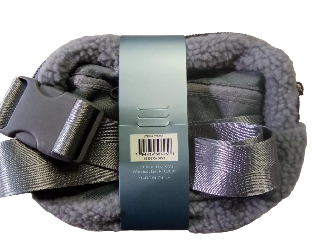 WAYLAND Teddy Belt Bag Women Fanny Pack Waist Gray Fleece