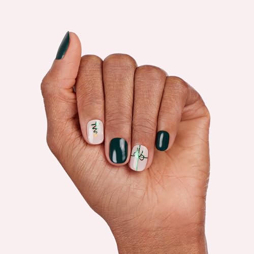 Dashing Diva Gloss Nail Strips - Tree Skirt | UV Free, Chip Resistant, Long Lasting Gel Nail Stickers | Contains 32 Nail Wraps, 1 Prep Pad, 1 Nail File