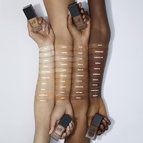 e.l.f. Flawless Satin Foundation, Lightweight & Medium Coverage, Semi-Matte Finish, Vegan & Cruelty-Free, Pearl, 0.68 Fl Oz (20mL)