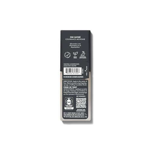 e.l.f. Flawless Satin Foundation, Lightweight & Medium Coverage, Semi-Matte Finish, Vegan & Cruelty-Free, Pearl, 0.68 Fl Oz (20mL)
