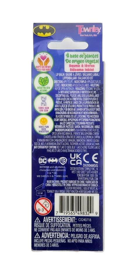 DC Batman Plant Based Watermelon Flavored Lip Balm and Topper