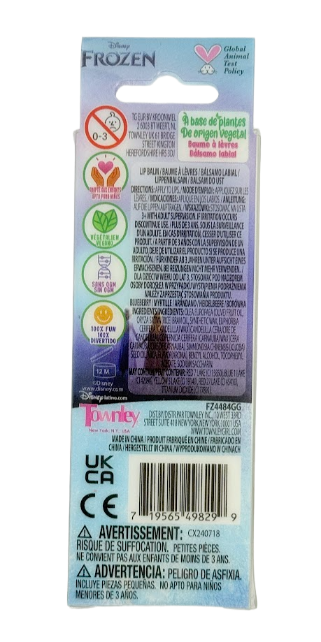 Frozen Olaf Plant Based Blueberry Flavored Lip Balm and Topper