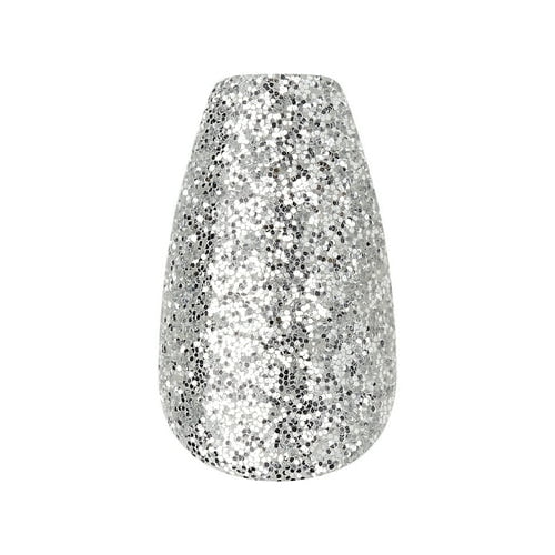 KISS imPRESS Holiday Press on Nails, Only Wish, Silver, Medium Coffin, 30 Count