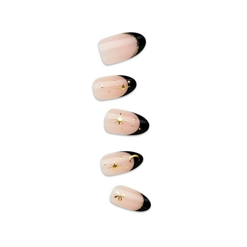 KISS imPRESS Holiday Press on Nails, Feast Mode, Beige, Medium Almond, 30 Count