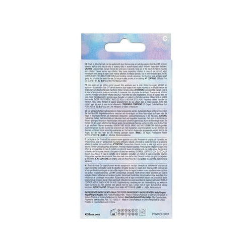 KISS Voguish Fantasy, Holiday Press on Nails, Merry Clause, Blue, Short Oval, 28 Count