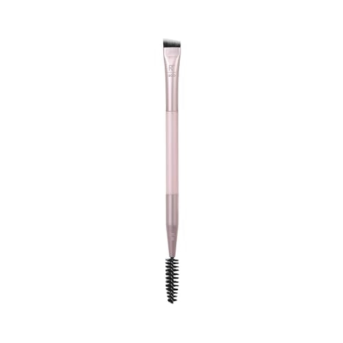 Real Techniques Dual-Ended Brow Brush, For Shaping & Filling Eyebrows, Travel-Friendly Spoolie & Liner Brush, Blend Natural, Full, or Laminated Brows, Luxury Applicator, Vegan, 1 Count
