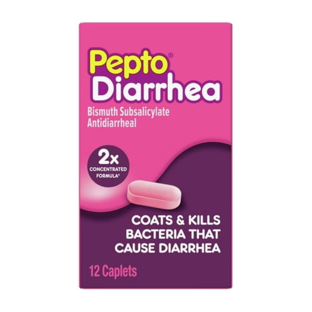 Pepto Bismol Diarrhea Caplets, Fast Anti Diarrhea Relief, over-the-Counter Medicine, 12 Caplets