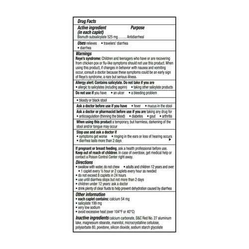 Pepto Bismol Diarrhea Caplets, Fast Anti Diarrhea Relief, over-the-Counter Medicine, 12 Caplets