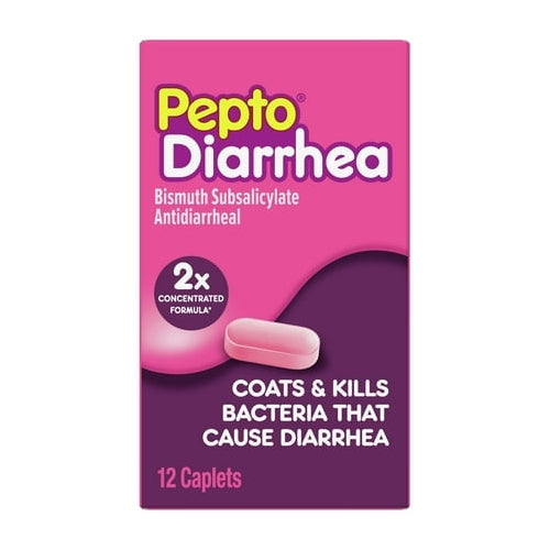 Pepto Bismol Diarrhea Caplets, Fast Anti Diarrhea Relief, over-the-Counter Medicine, 12 Caplets