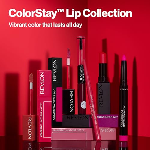 Revlon Liquid Lipstick with Clear Lip Gloss, ColorStay Overtime Lipcolor, Dual Ended with Vitamin E, 220 Unlimited Mulberry, 0.07 Fl Oz