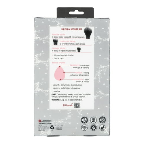 Japonesque Vegan Makeup Eraser Ultimate Blending Brush & Sponge Set