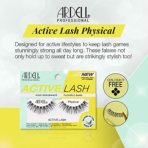 Ardell Active Lashes Physical - Waterproof, Natural Look False Eyelashes for Everyday Wear, 1 Pair