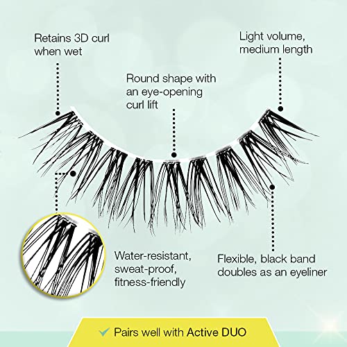 Ardell Active Lashes Physical - Waterproof, Natural Look False Eyelashes for Everyday Wear, 1 Pair