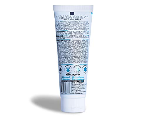 Love AnyBody Anti-Chafe Cream Ointment | Dermatologist Approved Chafe Relief | Natural, Unscented | Aluminum, Paraben, Phthalate + Cruelty Free | Skin Protectant | Squalene, Olive Extract, Lactic Acid